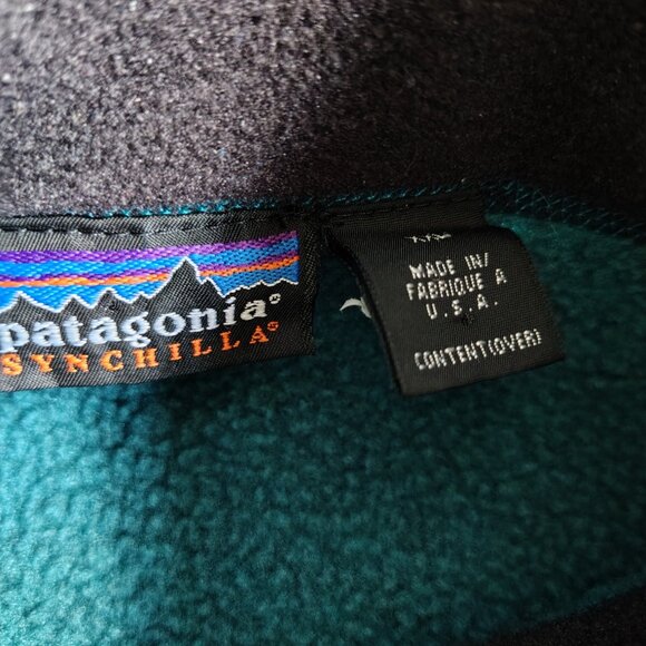 Vintage Patagonia Fleece Jacket Size XXL Green Deep Pile Wooly Pullover USA - Picture 2 of 13